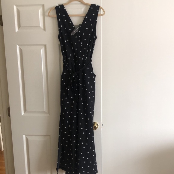 Black with White Polka-dot Jumpsuit with slids - Picture 5 of 7